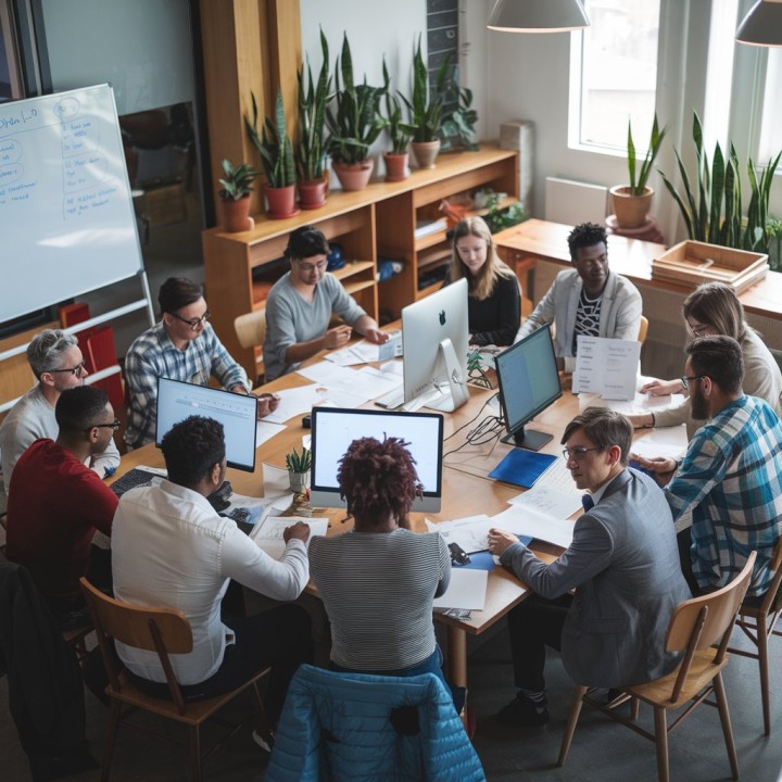 Global AI Work Assessment - People in Meeting Discussing AI Implementation