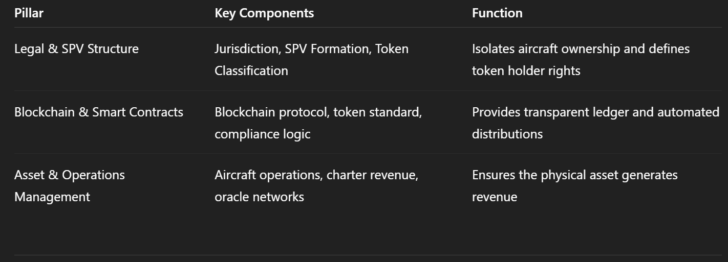 Aviation Tokenization Three Pillars Framework